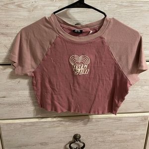 Pacsun pink baseball tee